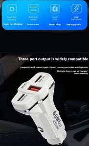 อะแดปเตอร์ชาร์จในรถยนต์แบบขายส่ง PD30W+QC30W(60W) ชาร์จเร็วสำหรับโทรศัพท์มือถือ ช่องจุดบุหรี่ในรถยนต์ ชาร์จ USB QC5.0 18W - Product Image 4