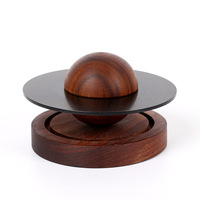 Ensemble de sous-verres en bois usinés CNC, noyer noir, design floral carré, finition naturelle, accessoires de décoration intérieure, perçage et brochage