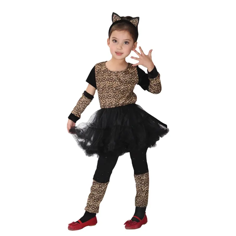 Halloween Carnaval Kostuums Voor Meisjes En Kinderen Dieren Verkleedkleding Jurk Met Luipaardprint Jurk