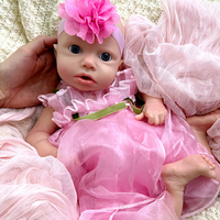 17 Zoll Reborn Baby Doll Ganzkörper Silikon Open Mouth kann Schnuller lebensechte Neugeborene Begleiter Geschenk setzen
