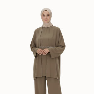 मर्ची शैली का नया आगमन उच्च बिकने वाला मुस्लिम कपड़े, साटन लक्जरी सटिन लक्जरी अबाया दुबाई 2 के टुकड़े - Product Image 4