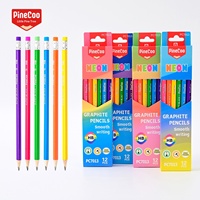 Crayons de dessin animé pour enfants, mine noire, écologiques, avec gomme intégrée, pour l'écriture des élèves du primaire, boîte de 12 pièces