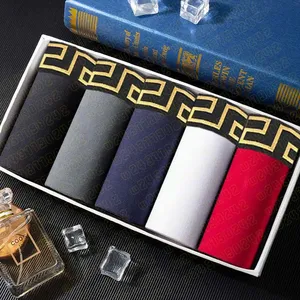 Caleçons pour hommes de créateurs, Boxers pour hommes, Sous-vêtements de marque, Boxer Medusa en pur coton, sexy, classique, décontracté, mode, doux et respirant - Product Image 1