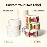 Étiquettes personnalisées pour emballages alimentaires, vente en gros, autocollants en vinyle imperméables, rouleau d'autocollants imprimés UV, logo carré, fabricant de marques privées