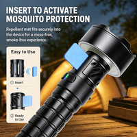 Linterna LED de Aleación de Aluminio con Doble Función Repelente de Mosquitos, Diseño de Calentamiento con Imán, Soporte y Luz de Camping