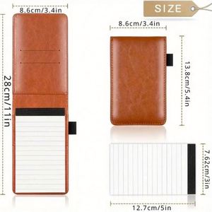 Set de Porta Libretas de Bolsillo con Tapa Dura de Cuero, Libreta Mini Portátil Tamaño A7 con Páginas Rayadas para la Escuela - Product Image 2