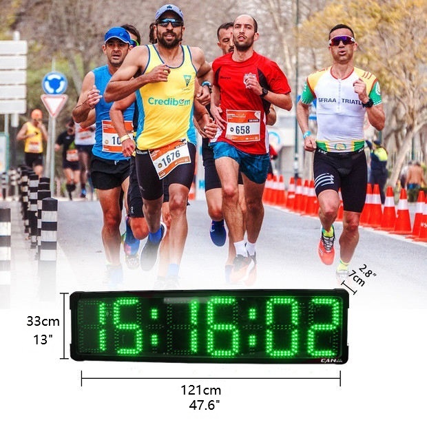 YIZHI Huge LED 10 Inch Green Display Countdown Timer Waterproof Multifunctional Race Timing Clock Outdoor Sports Marathon Events