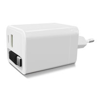 Cargador Rápido de 45W con Cable Retráctil, Enchufe Europeo, Carga USB-C PD para Teléfono Móvil, Portátil, Reloj Inteligente, Cargador de Pared de Fábrica OEM