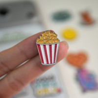 Autocollants personnalisés en métal émaillé pour téléphone, adhésifs 3M, motifs Matcha, Café, Thé, Pizza, Popcorn, Cœur, Citation Arabe, Anatomie, pour coque de téléphone décorative