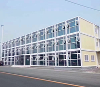 Salle de classe modulaire préfabriquée, bâtiment conteneur détachable avec grandes fenêtres pour l'éducation rurale