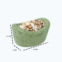 Bol à nourriture pour hamster en forme de Yuanbao en herbe naturelle, à mâcher, anti-renversement, pour la décoration de cage de hamster syrien