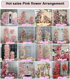 งานตกแต่งงานแต่งงานสุดหรู โต๊ะยาวประดับดอกโบตั๋นสีชมพูประดิษฐ์ - Product Image 6