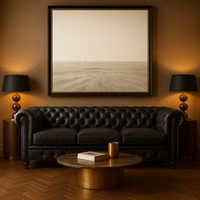 Sofá Chesterfield de Cuero Genuino Negro |   Sofá de Tres Plazas Estilo Europeo Moderno de Mediados de Siglo para Salón, Hotel o Apartamento, Mango