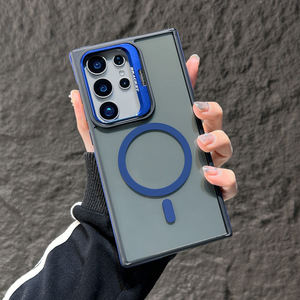 Moda fascia alta antiscivolo striscia di contrasto colore porta lenti ad aspirazione magnetica custodia del telefono per <span class=keywords><strong>Samsung</strong></span> <span class=keywords><strong>S22</strong></span> S23 S24 S25 ultra <span class=keywords><strong>cover</strong></span> - Product Image 6