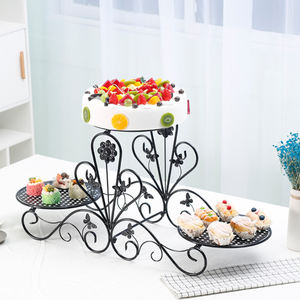 الجملة كعكة حامل كأس معدني الذهب عرض طقم حفل الزفاف لوازم فاخرة كريستال أدوات تزيين كعكة الوقوف - Product Image 3