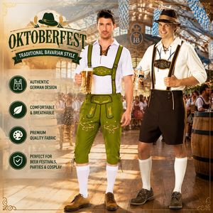 Disfraz Bávaro Alemán para Hombre, Traje para el Festival de la Cerveza de Múnich, Oktoberfest - Product Image 1