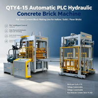 Machine automatique PLC hydraulique pour briques de béton, modèle QTY4-15, machine de fabrication de blocs de ciment entièrement automatique pour briques creuses, pavés et briques pleines