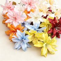 Fleurs artificielles de lys à 3 têtes, fleurs simulées pour allée de mariage, art floral, matériel floral pour la décoration et l'arrangement de mariage