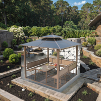 Pergola de toit en métal de luxe en alliage d'aluminium économique, revêtement en poudre, imperméable, résistant au soleil et au vent pour terrasses et balcons