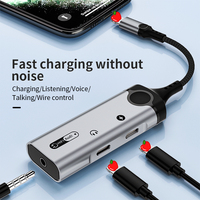 Adaptador de conector de auriculares 2 en 1 de Audio de alta calidad, 8 pines a 3,5mm, 5V, convertidor de micrófono auxiliar de carga, adaptador OTG para iPhone