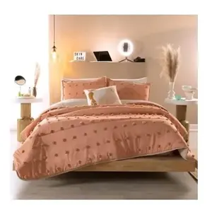 Ensemble de housse de couette Rip & Tuck Rosette, taille King, design pompon, ensemble de literie en coton - Product Image 4