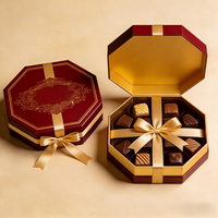 Boîte cadeau en chocolat de qualité supérieure, écologique, en forme de cœur, rigide, de qualité alimentaire, avec garniture en dentelle sur le dessus et la base