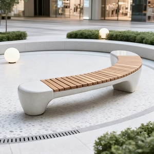Y411 Fiberglass Public Flower Pot Bench Chair Sofa Modern Commercial Outdoor Hospital Shopping Mall <b>Garden</b> Furniture - Product Image 6