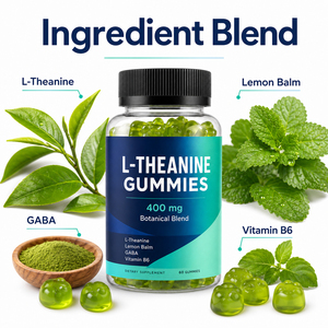 Nouvelles Gommes sans Sucre à la L-théanine, Ashwagandha, Mélisse, Vitamines B6, B12, D3, 5-HTP et Magnésium pour le Soutien de l'Humeur, du Sommeil et de la Mémoire - Product Image 3