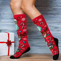 Vente en gros OEM Logo Haute Qualité 360 Degrés Tube 3D Crew Print Chaussettes Personnalisées Sublimation
