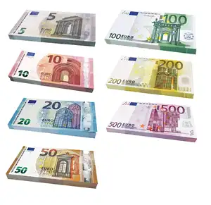 7PCS Euro Money Bills Souvenir Banknote 5/20/20/50/100/200/500 Euro Bill Set of Colored with Gold Foilr Banknote