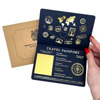 Divertido Juguete de Pasaporte con Cubierta de Cartón, Diseño de Globo Terráqueo, Páginas de Doble Capa de Primera Calidad, Impresión Offset, Relieve, Recuerdo para Coleccionistas