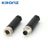 KRONZ Promotion Exceptionnelle Connecteur Circulaire M8 à 3/4/5 Broches Code A/B, Étanche IP67, Haute Qualité, Mâle/Femelle, Prise Industrielle à Visser