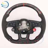 Volant de direction en fibre de carbone forgée, chauffant et vibrant, pour Audi A3 A4 A4L S4 RS4 A5 S5 RS5 A6L A7 Q3 Q5 Q5L Q7