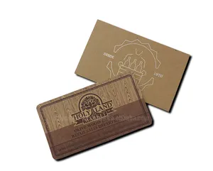 Impresión de esquina redondeada kraft Tarjeta de nombre de papel de embalaje de papel personalizado de cartón marrón tarjeta de negocios