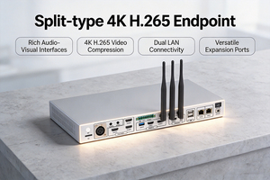Terminal de Videoconferencia 4K de Tipo Dividido, Códec de Hardware de Protocolo Dual H.323 <span class=keywords><strong>y</strong></span> SIP con <span class=keywords><strong>Entrada</strong></span>/<span class=keywords><strong>Salida</strong></span> <span class=keywords><strong>HDMI</strong></span> para Salas de Reuniones - Product Image 2
