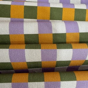 <span class=keywords><strong>Tessuto</strong></span> in Cotone Stampato Digitalmente Personalizzato a Quadretti Colorati, Rosa Verde Blu, Resistente per Borse Tote, MOQ 1m - Product Image 4