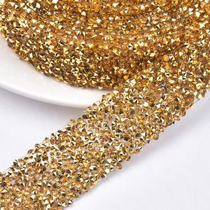 3Cm Glitter <span class=keywords><strong>Resin</strong></span> Berlian Imitasi Pita Trim Hot Fix Strass Rantai Banding Kristal Pita Strip untuk Gaun Pengantin Applique Pakaian - Product Image 5