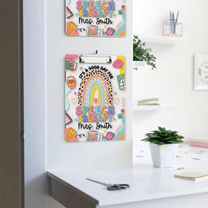 Portapapeles de terapia de terapeuta del habla Patólogo del habla SLP Nombre del profesor Es un buen día para Portapapeles de acrílico personalizados SLP - Product Image 5