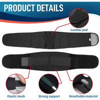 Ceinture de soutien pour le dos pour le soulagement de la douleur au bas du dos Support lombaire respirant avec coussinet lombaire amovible pour hommes femmes