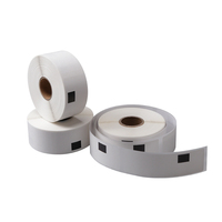 Étiquette d'usine marque noire taille continue logo personnalisable rouleaux d'étiquettes autocollantes de codes à barres thermiques directs