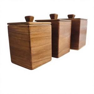 Tarro de Madera Natural con Tapa, Capacidad de 250 ml, Diseño Clásico, Recipiente de Almacenamiento Duradero para Especias, Café, Té y Azúcar de Cocina - Product Image 3