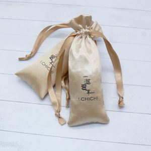 Fabric <b>Bags</b> Packaging Drawstring Gift Dust Customized Luxury Pouch <b>Bag</b> <b>Small</b> Satin Drawstring Pouch - Product Image 3