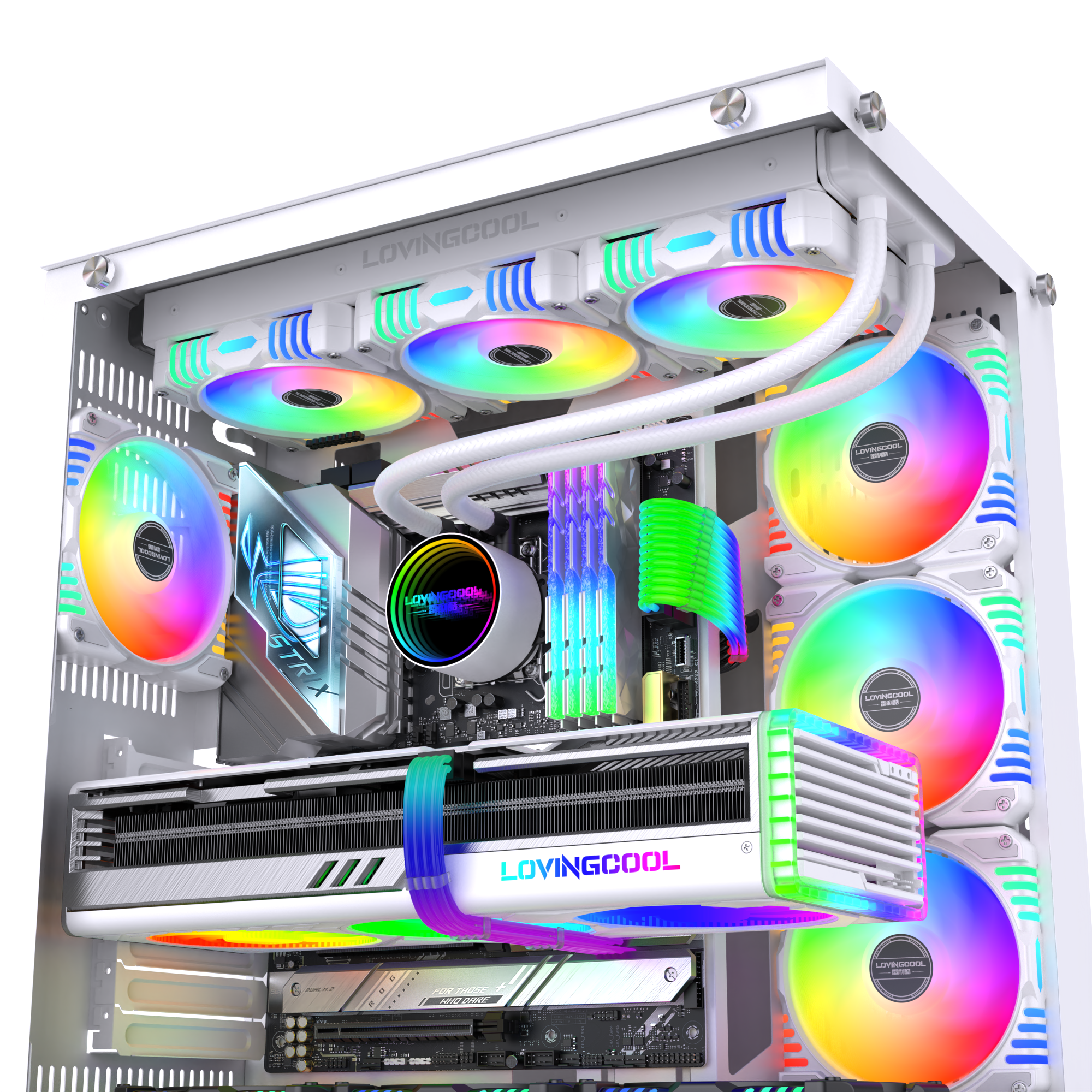 LOVINGCOOL White 360 AIO CPU Liquid Water Cooler - Silent Performance