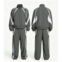 Survêtement Homme Personnalisé 2 Pièces en Coton Respirant pour l'Automne, Coupe-Vent Uni Léger en Tissu Éponge Tricoté avec Capuche