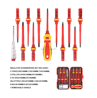 Jeu de tournevis VDE pour électricien isolé 1000v Kit d'outils de testeur de tension électrique multifonction OEM industriel interchangeable