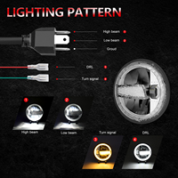 Phares R4 Wrangler (Version Diamant) Nouveaux phares LED ronds 7 pouces 300W 30000LM pour moto Jeep Wrangler Harley