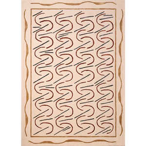 Tappeto moderno minimalista <span class=keywords><strong>su</strong></span> <span class=keywords><strong>misura</strong></span> in lana; Linea Beige Vintage francese geometrica per cabina armadio comodino camera da letto - Product Image 1