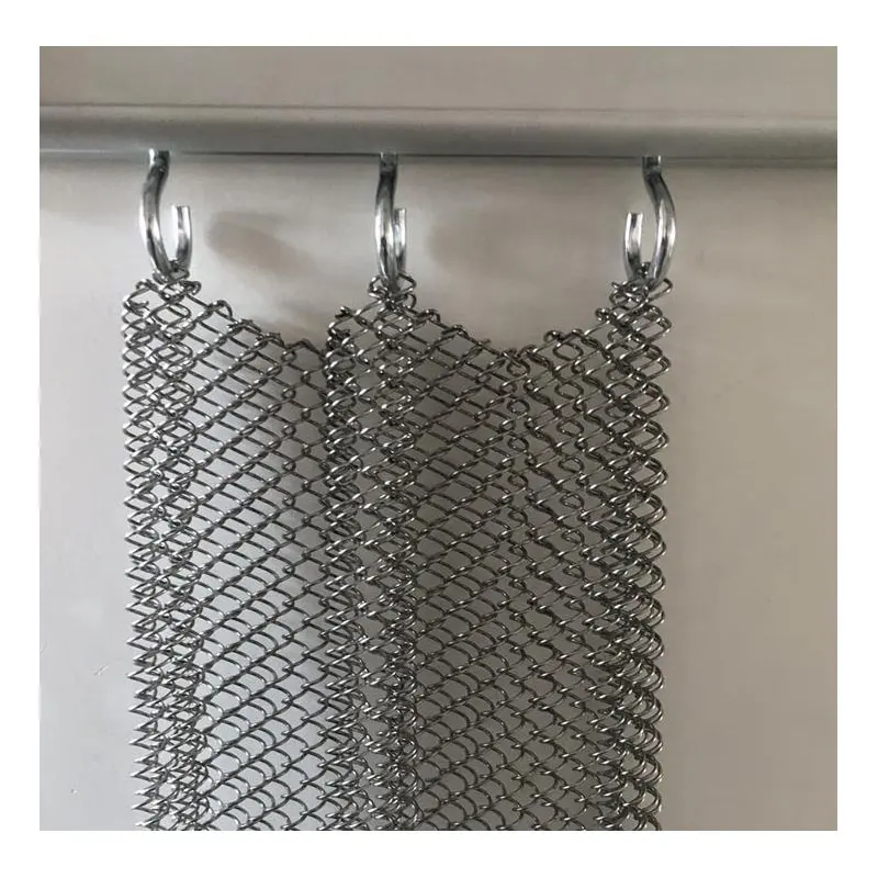 Gorden jaring kawat aluminium dekoratif logam, kain tirai rantai logam untuk layar batang