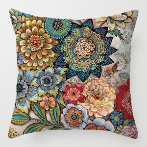 Housse de coussin rectangulaire en lin tissé de style bohème avec motif floral et <span class=keywords><strong>papillon</strong></span> pour la maison et l'hôtellerie - Product Image 3