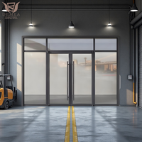 DEMEA Design moderne Alliage d'aluminium Verre trempé Portes patio battantes Robuste Push-Pull avec ouverture manuelle